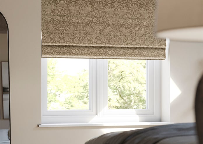 William Morris At Home Strawberry Thief, Woven Walnut - Twist&Fit Roman Blind - Image 5